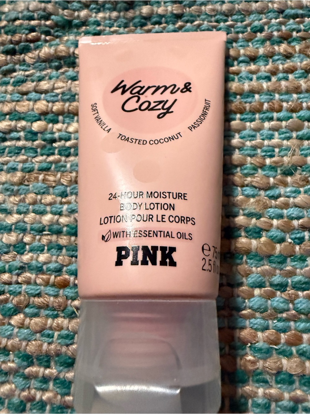PINK Victoria's Secret Warm & Cozy Peach-Pink Body Lotion Tube